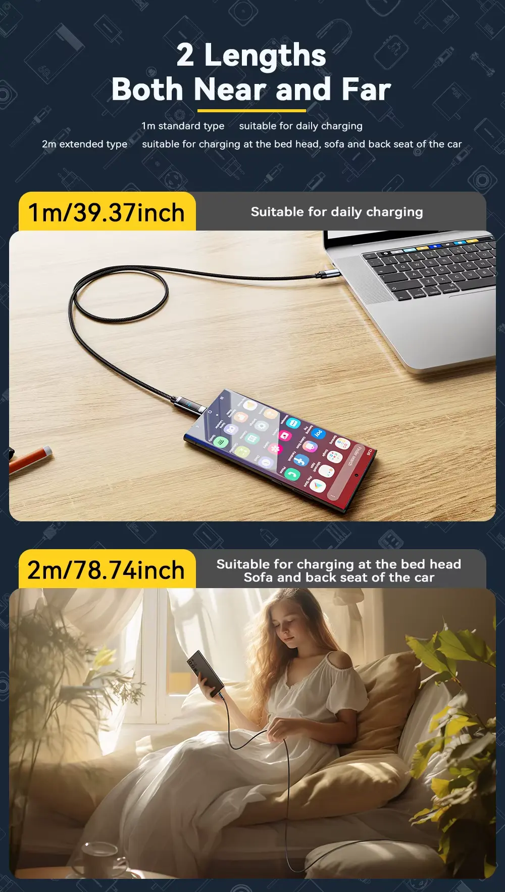 usb kabel 2m 240W