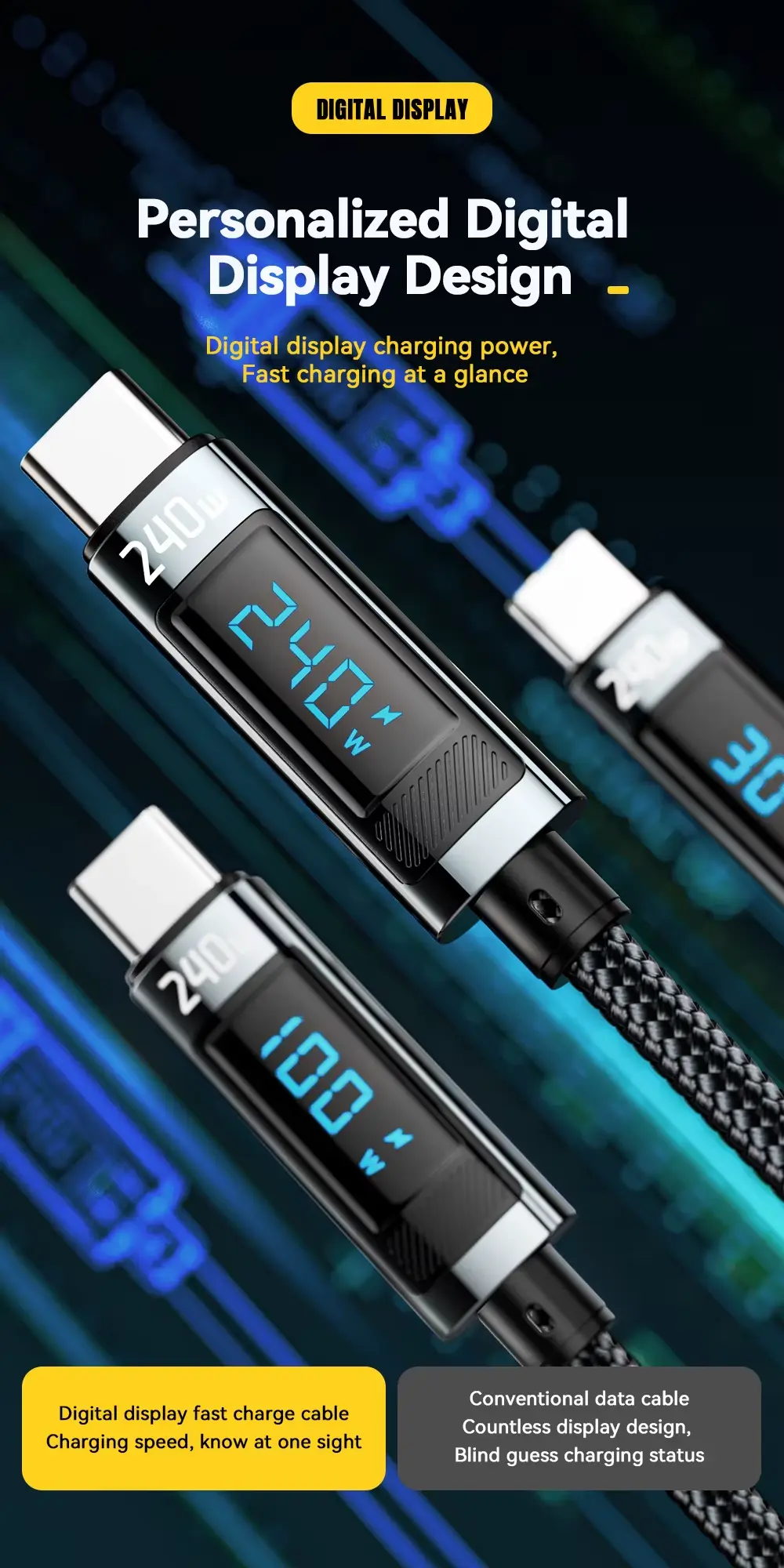 usb kabel 2m 240W